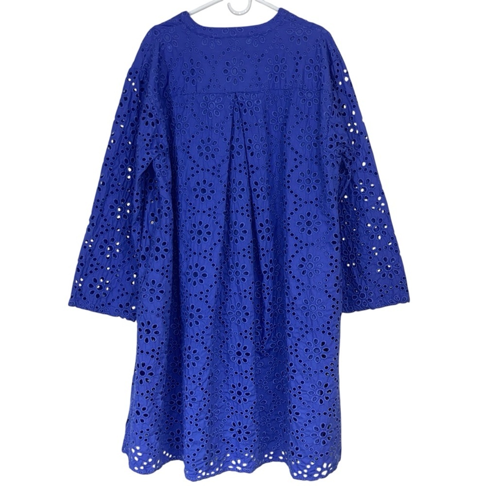 June + Vie Purple Plus Size Boardwalk Eyelet Shirtdress - Picture 6 of 10